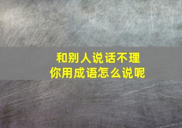 和别人说话不理你用成语怎么说呢