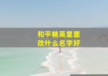 和平精英里面改什么名字好