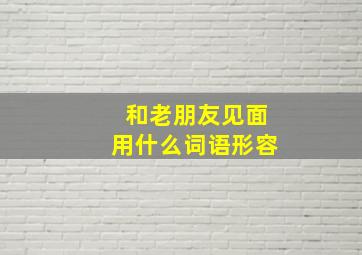 和老朋友见面用什么词语形容