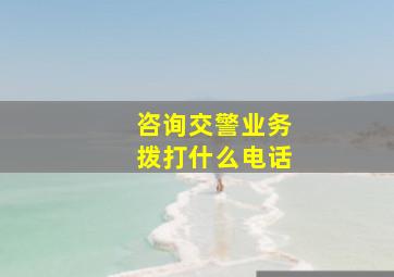 咨询交警业务拨打什么电话