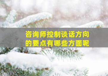 咨询师控制谈话方向的要点有哪些方面呢