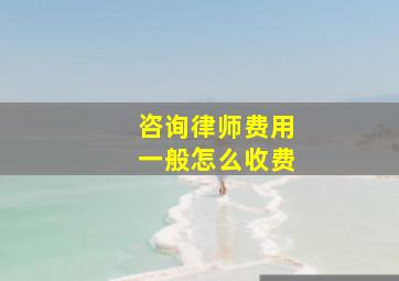 咨询律师费用一般怎么收费