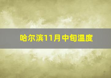 哈尔滨11月中旬温度