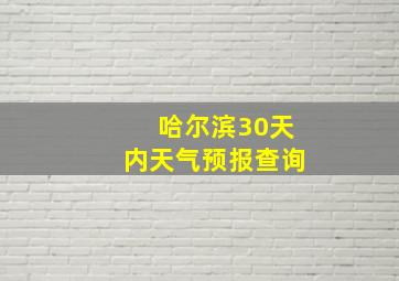 哈尔滨30天内天气预报查询