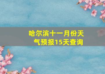 哈尔滨十一月份天气预报15天查询