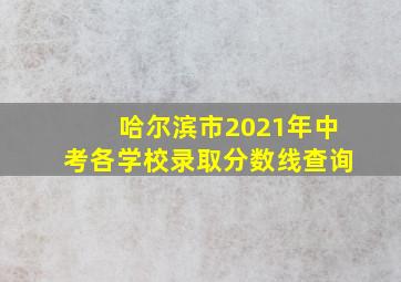 哈尔滨市2021年中考各学校录取分数线查询