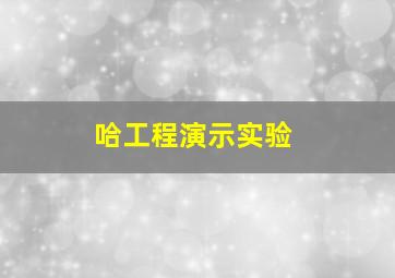 哈工程演示实验