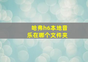 哈弗h6本地音乐在哪个文件夹