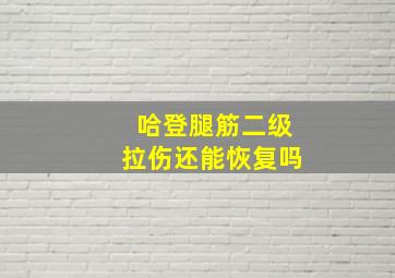 哈登腿筋二级拉伤还能恢复吗