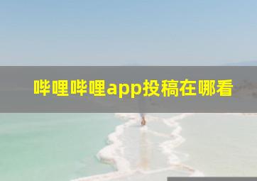 哔哩哔哩app投稿在哪看