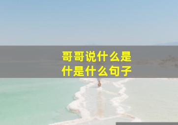 哥哥说什么是什是什么句子