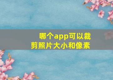 哪个app可以裁剪照片大小和像素