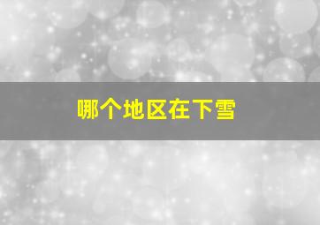 哪个地区在下雪