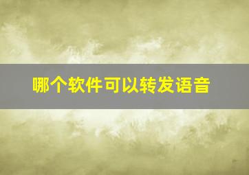 哪个软件可以转发语音