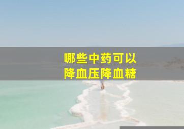 哪些中药可以降血压降血糖