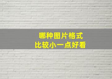 哪种图片格式比较小一点好看