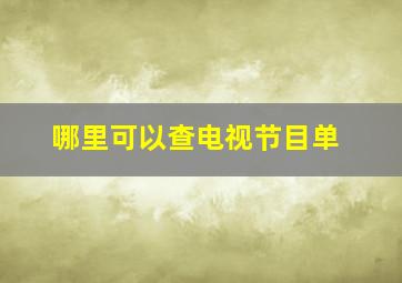 哪里可以查电视节目单