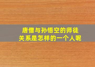 唐僧与孙悟空的师徒关系是怎样的一个人呢