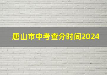 唐山市中考查分时间2024