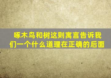 啄木鸟和树这则寓言告诉我们一个什么道理在正确的后面