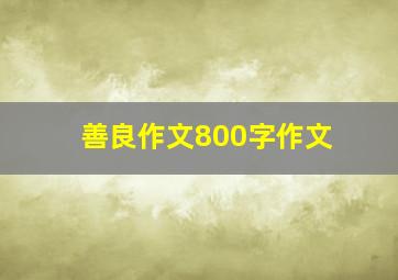 善良作文800字作文