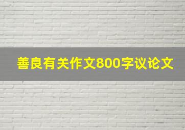 善良有关作文800字议论文