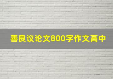 善良议论文800字作文高中