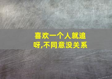 喜欢一个人就追呀,不同意没关系