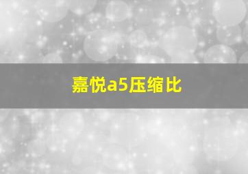 嘉悦a5压缩比