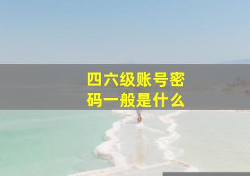 四六级账号密码一般是什么