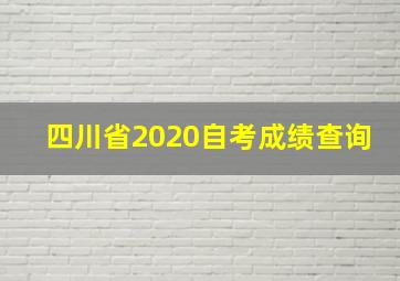 四川省2020自考成绩查询