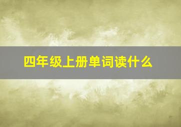 四年级上册单词读什么