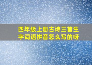 四年级上册古诗三首生字词语拼音怎么写的呀