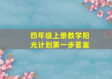 四年级上册数学阳光计划第一步答案