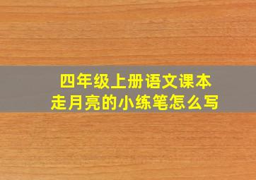 四年级上册语文课本走月亮的小练笔怎么写