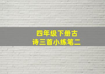 四年级下册古诗三首小练笔二