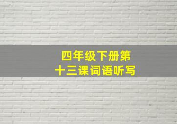 四年级下册第十三课词语听写