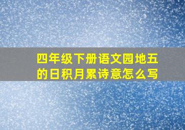 四年级下册语文园地五的日积月累诗意怎么写