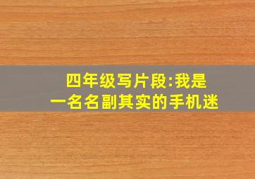 四年级写片段:我是一名名副其实的手机迷