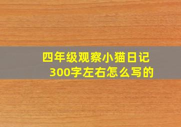 四年级观察小猫日记300字左右怎么写的