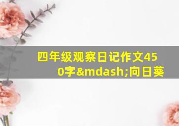 四年级观察日记作文450字—向日葵