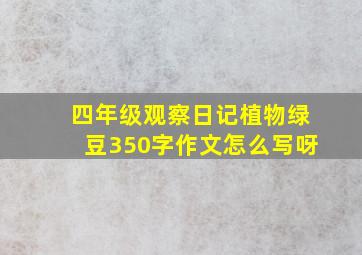 四年级观察日记植物绿豆350字作文怎么写呀