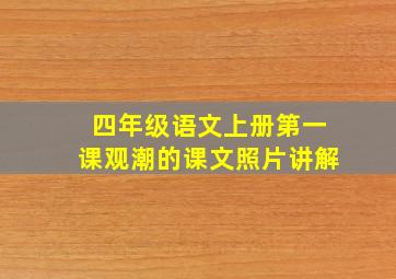 四年级语文上册第一课观潮的课文照片讲解