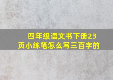 四年级语文书下册23页小练笔怎么写三百字的