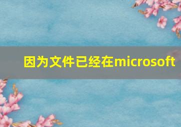 因为文件已经在microsoft