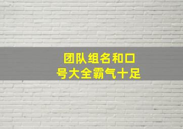 团队组名和口号大全霸气十足