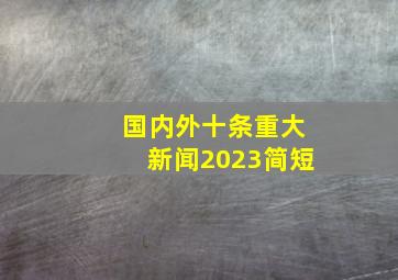 国内外十条重大新闻2023简短