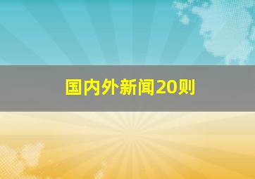 国内外新闻20则