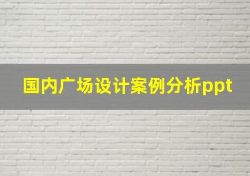 国内广场设计案例分析ppt