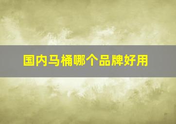 国内马桶哪个品牌好用